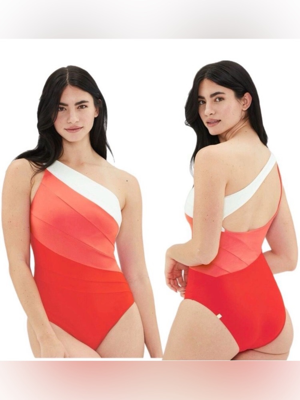 Summersalt The Sidestroke One Shoulder One Piece Swimsuit 2 Coral Grapefruit